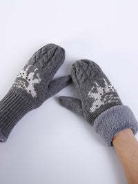 Thumbnail for Women's Christmas Fawn Hot Diamond Wool Tie Warm Gloves - K - 1 SIZE FIT / 5 COLORS -