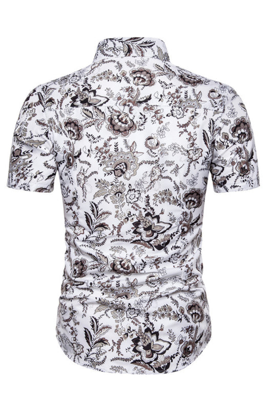 Men's Summer Fashion Short Sleeve Printed Shirt - K - BD -