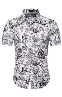 Thumbnail for Men's Summer Fashion Short Sleeve Printed Shirt - K - BD -