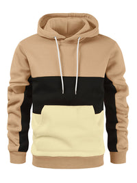 Thumbnail for Men's Colorblock Fleece Hoodie - K - 4 COLORS -