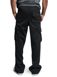 Thumbnail for Men's Solid Color Drawstring Waist Cargo Pants - K - 4 COLORS -