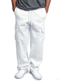 Thumbnail for Men's Solid Color Drawstring Waist Cargo Pants - K - 4 COLORS -