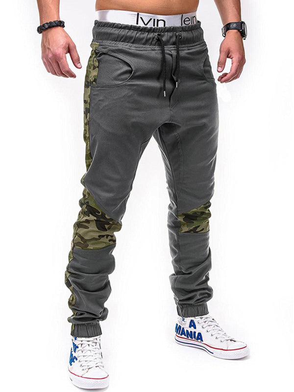 Men's Camouflage Patchwork Drawstring Waist Cargo Pants - K - 3 COLORS -