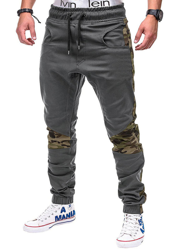 Men's Camouflage Patchwork Drawstring Waist Cargo Pants - K - 3 COLORS -