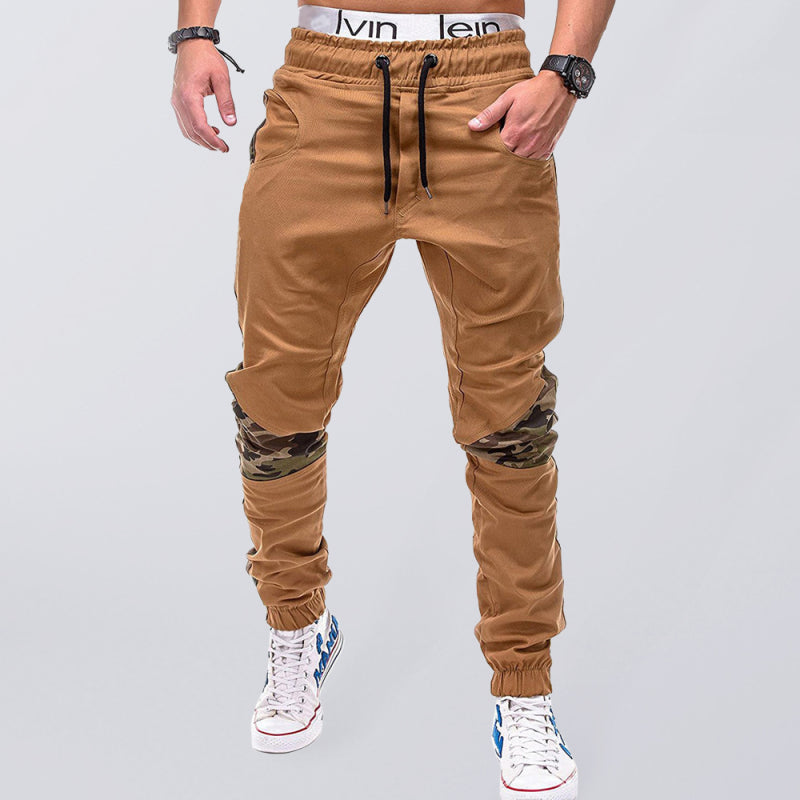 Men's Camouflage Patchwork Drawstring Waist Cargo Pants - K - 3 COLORS -