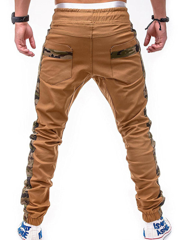 Men's Camouflage Patchwork Drawstring Waist Cargo Pants - K - 3 COLORS -