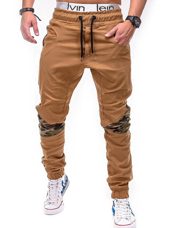 Men's Camouflage Patchwork Drawstring Waist Cargo Pants - K - 3 COLORS -