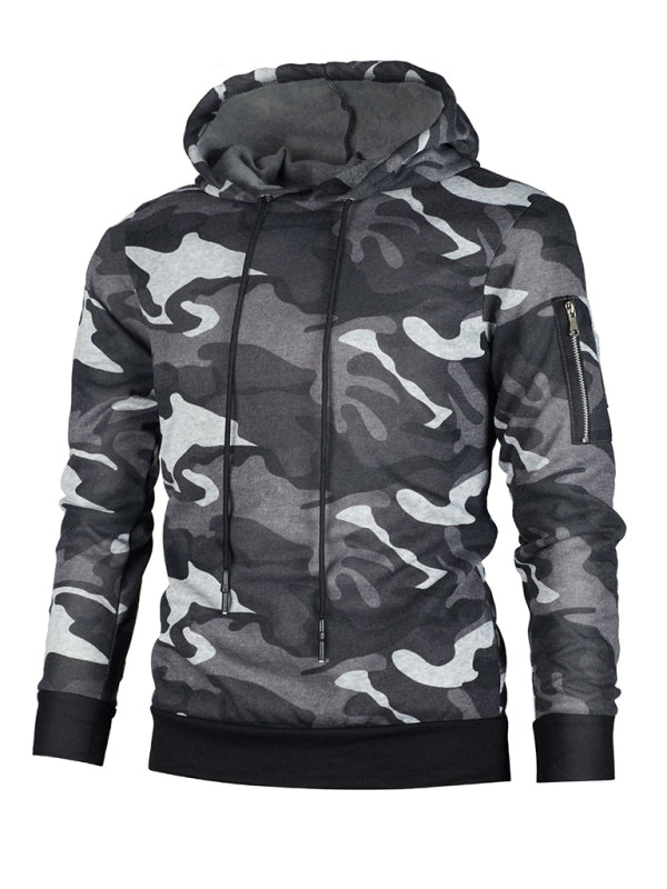 Men's Camouflage Pocket Long-sleeved Hoodie - K - 2 CAMO COLORS -