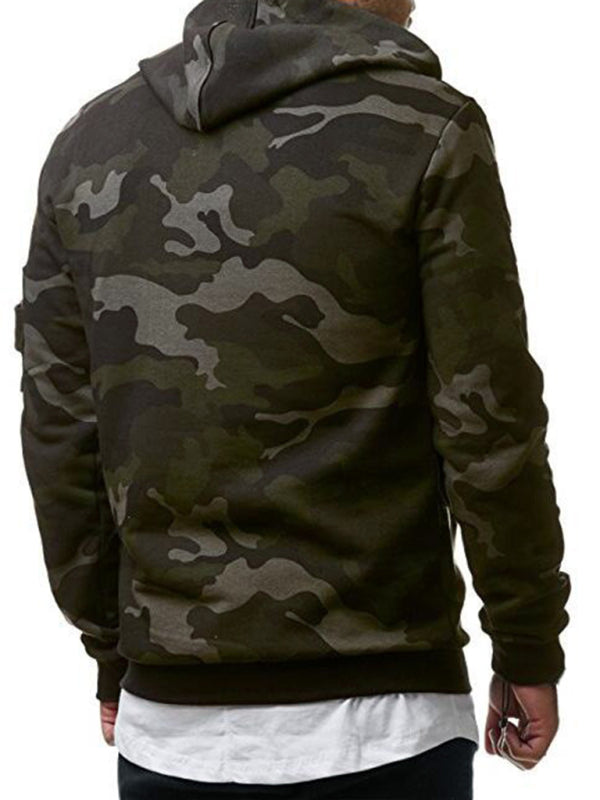 Men's Camouflage Pocket Long-sleeved Hoodie - K - 2 CAMO COLORS -