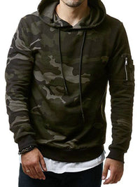 Thumbnail for Men's Camouflage Pocket Long-sleeved Hoodie - K - 2 CAMO COLORS -