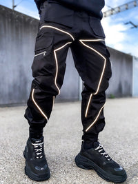 Thumbnail for Men's trendy loose straight multi-pocket cargo pants - K - 4 COLORS -