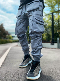 Thumbnail for Men's trendy loose straight multi-pocket cargo pants - K - 4 COLORS -