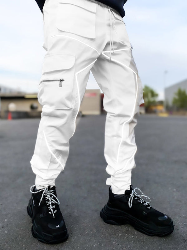 Men's trendy loose straight multi-pocket cargo pants - K - 4 COLORS -