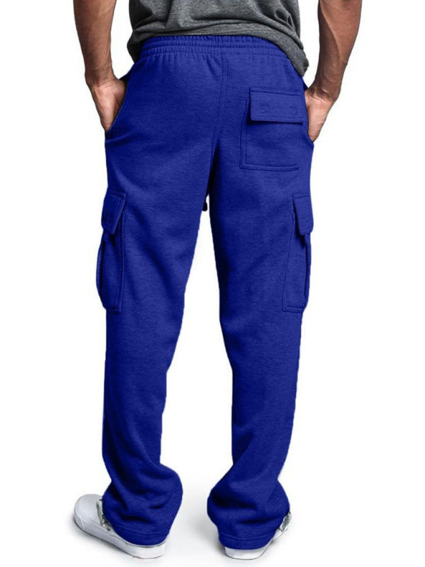 New sports and leisure loose foot multi-pocket tether men's loose overalls trousers - K - 7 COLORS -