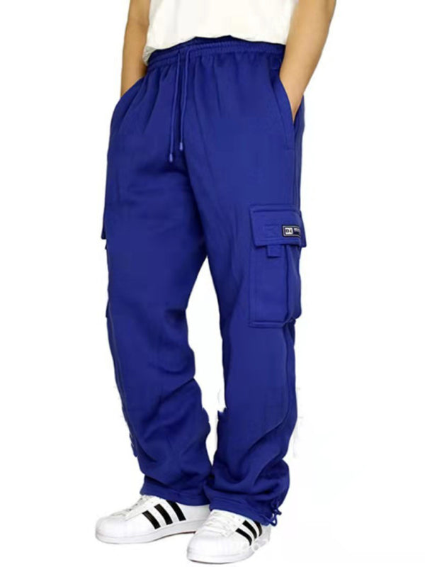 New sports and leisure loose foot multi-pocket tether men's loose overalls trousers - K - 7 COLORS -