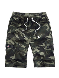 Thumbnail for Men's Solid Color Casual Multi-Pocket Cargo Shorts - K - 6 COLORS / CAMOS -