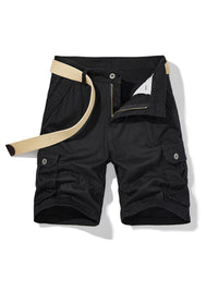 Thumbnail for Men's Solid Color Casual Multi-Pocket Cargo Shorts - K - 5 COLORS -