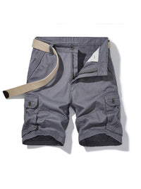 Thumbnail for Men's Solid Color Casual Multi-Pocket Cargo Shorts - K - 5 COLORS -