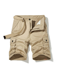 Thumbnail for Men's Solid Color Casual Multi-Pocket Cargo Shorts - K - 5 COLORS -