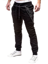 Thumbnail for Men's fashion casual personalized zipper trim trousers - K - 3 COLORS -