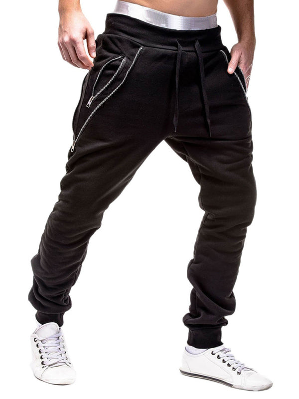 Men's fashion casual personalized zipper trim trousers - K - 3 COLORS -