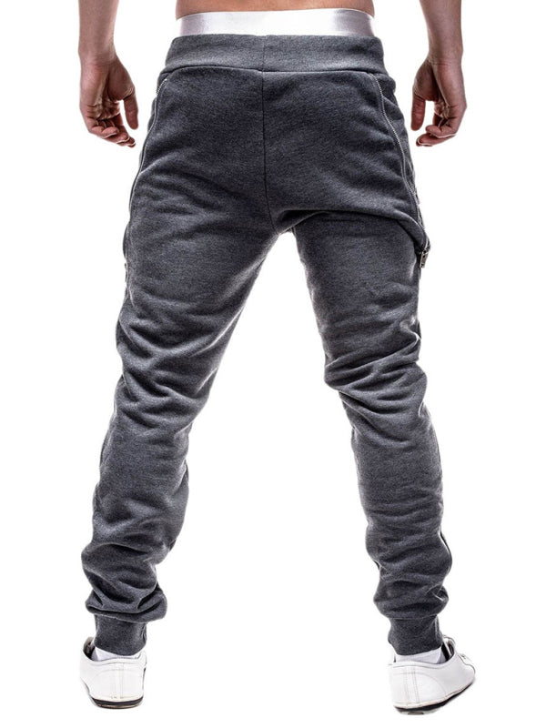 Men's fashion casual personalized zipper trim trousers - K - 3 COLORS -