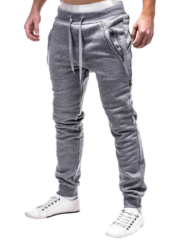 Men's fashion casual personalized zipper trim trousers - K - 3 COLORS -