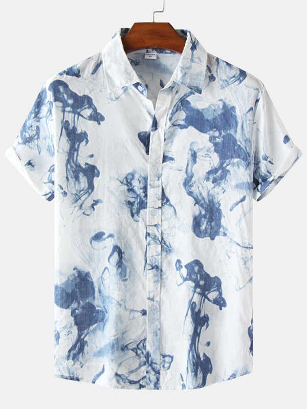 Hawaiian Style Casual Beach Vacation Printed Men's Shirt - K - 19 PATTERNS -