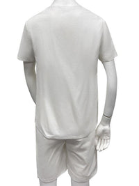 Thumbnail for Men's new casual solid color lace-up beach cotton and linen set - 2 PCS. - K - 2 COLORS -