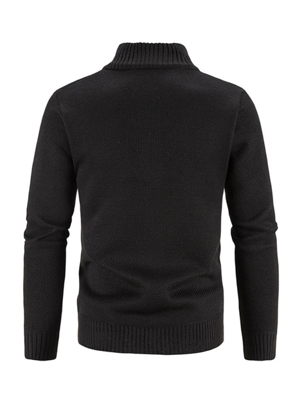 Men's casual stand collar knitted jacket - K - 6 COLORS -