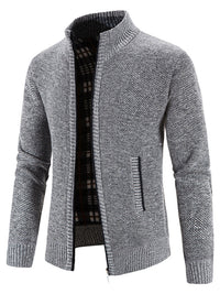 Thumbnail for Men's casual stand collar knitted jacket - K - 6 COLORS -