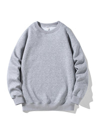 Thumbnail for Men's new solid color round neck long sleeve sweatshirt - K - 9 COLORS -