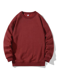 Thumbnail for Men's new solid color round neck long sleeve sweatshirt - K - 9 COLORS -