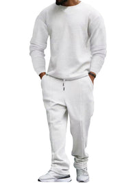 Thumbnail for Men's new long-sleeved trousers round-neck casual set - 2 PCS. - K - 5 COLORS -