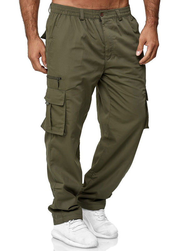 Men's Casual Multi-Pocket Loose Straight Cargo Pants - K - 4 COLORS -