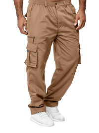 Thumbnail for Men's Casual Multi-Pocket Loose Straight Cargo Pants - K - 4 COLORS -