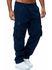 Thumbnail for Men's Casual Multi-Pocket Loose Straight Cargo Pants - K - 4 COLORS -