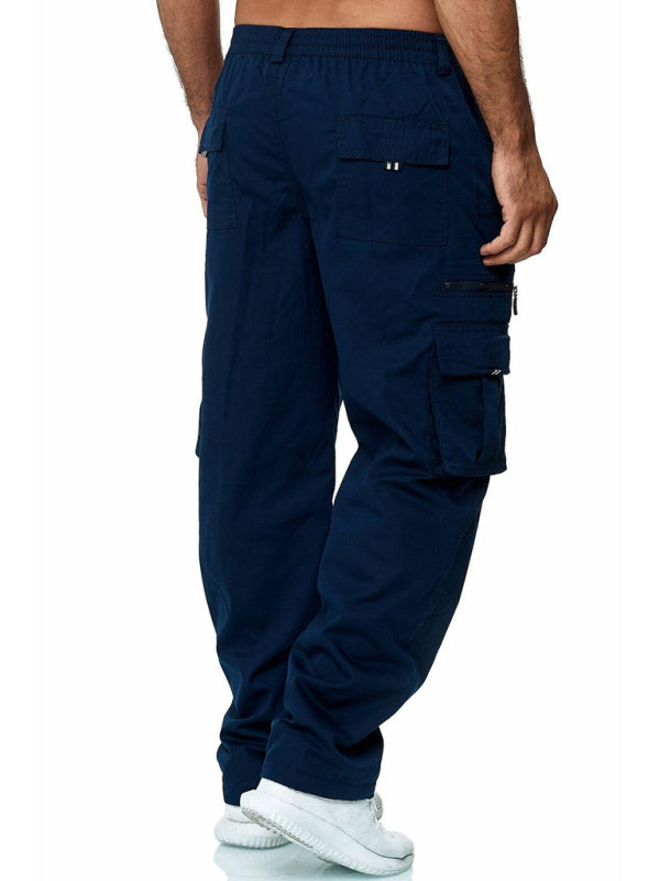 Men's Casual Multi-Pocket Loose Straight Cargo Pants - K - 4 COLORS -