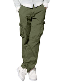 Thumbnail for Men's multi-pocket loose casual straight cargo pants - K - 5 COLORS -