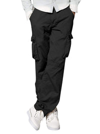 Thumbnail for Men's multi-pocket loose casual straight cargo pants - K - 5 COLORS -