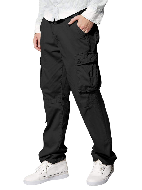 Men's multi-pocket loose casual straight cargo pants - K - 5 COLORS -