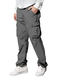 Thumbnail for Men's multi-pocket loose casual straight cargo pants - K - 5 COLORS -