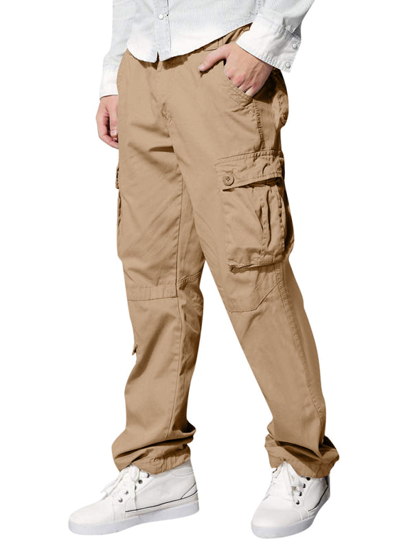 Men's multi-pocket loose casual straight cargo pants - K - 5 COLORS -