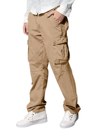 Thumbnail for Men's multi-pocket loose casual straight cargo pants - K - 5 COLORS -