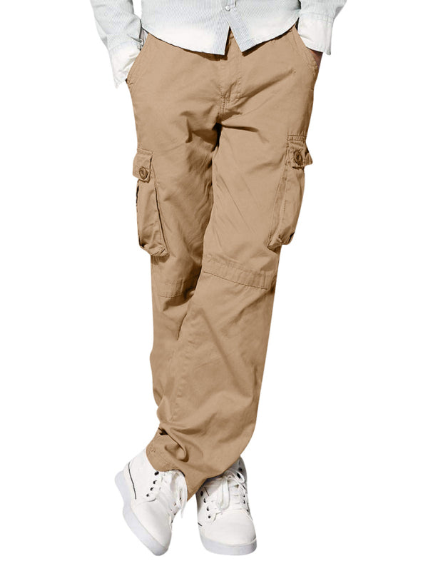 Men's multi-pocket loose casual straight cargo pants - K - 5 COLORS -