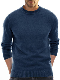 Thumbnail for Men's new solid color long sleeve sweater - K - 8 COLORS -