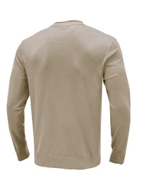 Thumbnail for Men's new solid color long sleeve sweater - K - 8 COLORS -