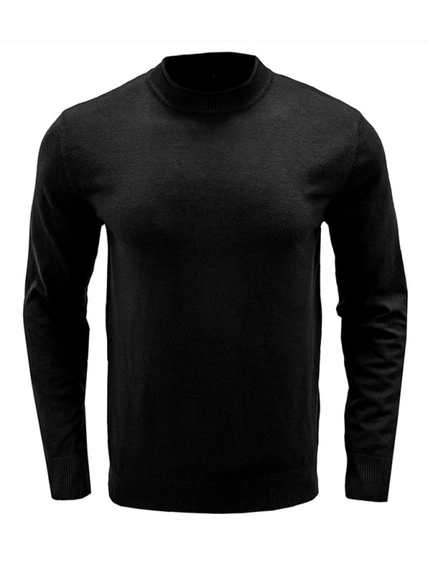 Men's new solid color long sleeve sweater - K - 8 COLORS -