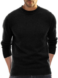 Thumbnail for Men's new solid color long sleeve sweater - K - 8 COLORS -