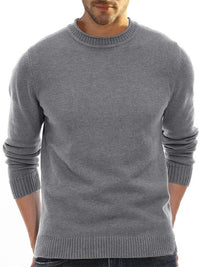 Thumbnail for Men's new solid color long sleeve sweater - K - 8 COLORS -